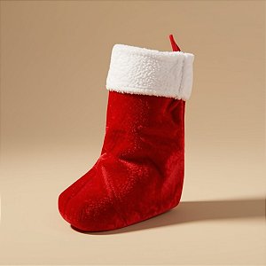 Meia de Natal para Pendurar - Vermelha - 47x27x20cm - 1 unidade - Rizzo