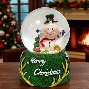 Enfeite Decorativo de Natal - Globo de Neve com Boneco de Neve - 4,5x7cm - 1 unidade - Rizzo