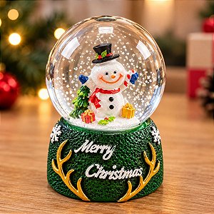 Enfeite Decorativo de Natal - Globo de Neve com Boneco de Neve - 4,5x7cm - RZO02297 - 1 unidade - Rizzo