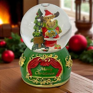 Enfeite Decorativo de Natal - Globo de Neve com Rena e Árvore - 4,5x7cm - 1 unidade - Rizzo