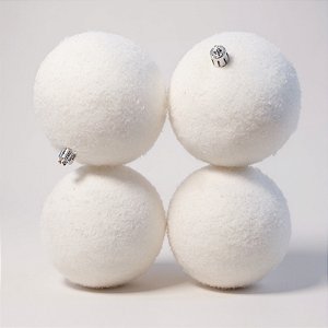 Bolas de Natal - Branca com Textura - 10cm - 4 unidades - Cromus - Rizzo