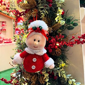 Enfeite Decotivo Para Pendurar De Natal - Mamãe Noel - 16x13x6cm - 1 unidade - Cromus - Rizzo