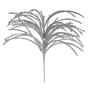 Galho Decorativo de Natal - Espiral Prata Com Glitter - 43,5x33x33cm - 1 unidade - Cromus - Rizzo