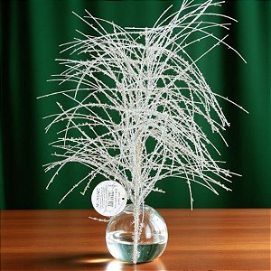 Galho Decorativo de Natal - Espiral Branco Com Glitter - 86x31x19cm - 1 unidade - Cromus - Rizzo