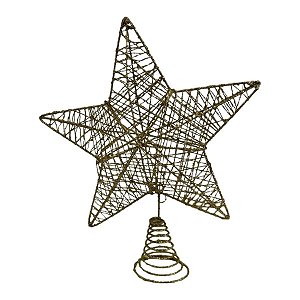 Topo Estrela para Árvore de Natal Plástico - Ouro - 27x23x5,5cm - 1 unidade - Cromus - Rizzo