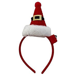 Tiara de Natal Cinto do Papai Noel com LED - 23,5x12,5x1,5cm - 1 unidade - Cromus - Rizzo