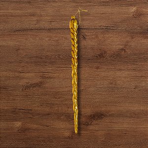 Enfeite Decorativo Para Pendurar de Natal - Estalactite Espiral Ouro - 28,5x2x2cm - 1 unidade - Cromus - Rizzo