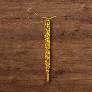 Enfeite Decorativo Para Pendurar de Natal - Estalactite Ouro - 17,5x1,5x1cm - 1 unidade - Cromus - Rizzo