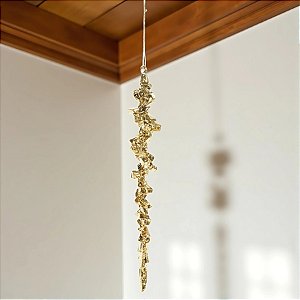 Enfeite Decorativo Para Pendurar de Natal - Estalactite Ouro - 25x3,5x3,5cm - 1 unidade - Cromus - Rizzo