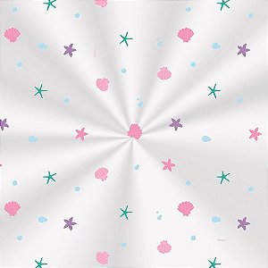 Saco Transparente Decorado - 15x22cm - Sereia - 100 unidades - Cromus - Rizzo Embalagens