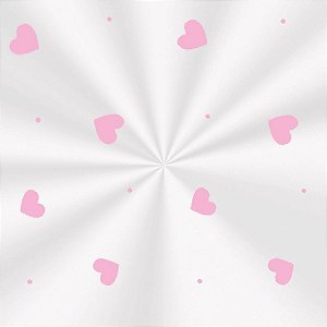 Saco Transparente Decorado - 15x22cm - Love Rosa - 100 unidades - Cromus - Rizzo Embalagens