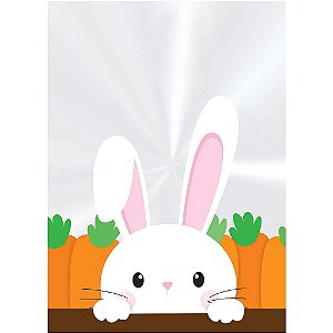 Saco Transparente Decorado - 11x19,5cm - Coelho Adoleta - 50 unidades - Cromus Páscoa - Rizzo