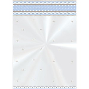 Saco Transparente Decorado - 11cm x 19,5cm - Cute Azul - 50 unidades - Cromus - Rizzo Embalagens