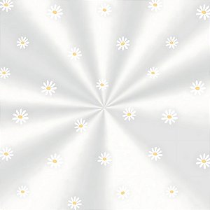 Saco Transparente Decorado - 15x22cm - Margaridas Branco e Amarelo - 100 unidades - Cromus - Rizzo