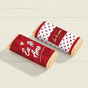 Kit Tablete com Cinta - Te Amo Hoje - Composê Vermelho, Ouro e Branco - 150g - 10 Cintas, 10 Folhas, 10 Adesivos unidade