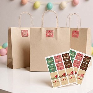 Cartela Adesiva De Páscoa - Sweet - Feita Com Amor - 14x9cm - 2 unidades - Cromus - Rizzo