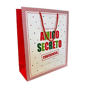 Sacola de Papel Premium - Amigo Secreto - 23x19x10cm - 1 unidade - Cromus - Rizzo