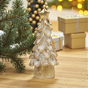 Enfeite de Natal em Resina - Árvore de Natal - Ouro - 21x7,5x7,5cm - 1 unidade - Cromus - Rizzo