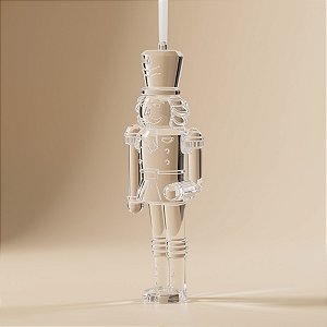 Enfeite Decorativo Para Pendurar de Natal - Soldado de Chumbo Cristal - 12x5cm - 1 unidade - Cromus - Rizzo