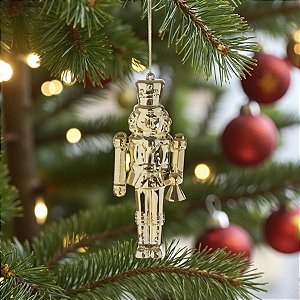 Enfeite Decorativo Para Pendurar de Natal - Quebra Nozes Ouro - 12x12cm - 1 unidade - Cromus - Rizzo