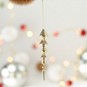 Enfeite Decorativo Para Pendurar de Natal - Estalactite Ouro - 19x3cm - 1 unidade - Cromus - Rizzo