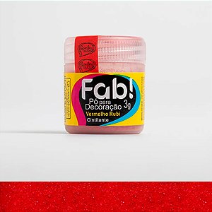 Pó para Decoração Vermelho Rubi 3g Fab