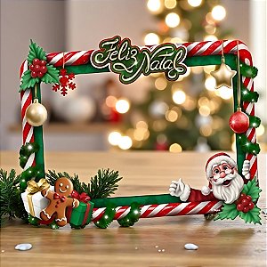 Painel Decorativo Moldura Para Foto - Feliz Natal - 62x45cm - 1 unidade - Regina - Rizzo