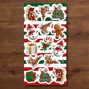 Adesivo Decorativo de Natal - Personagens Natal - 4,5x5cm - 15 unidades - Regina - Rizzo