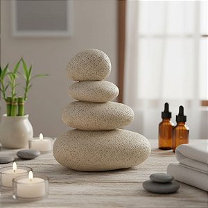 Escultura Pedra Empilhada em Poliresina - 17,5x14x10cm - 1 unidade - Rizzo