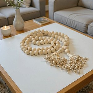 Colar Decorativo de Mesa em Madeira -  151cm - 1 unidade - Rizzo