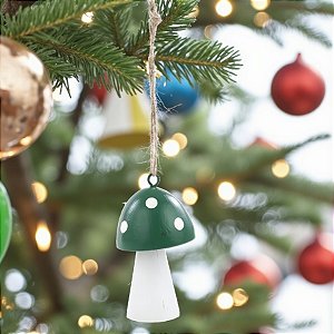 Enfeite Para Pendurar De Natal - Cogumelo Verde - 8x4,5x2,5cm - 1 unidade - Cromus - Rizzo