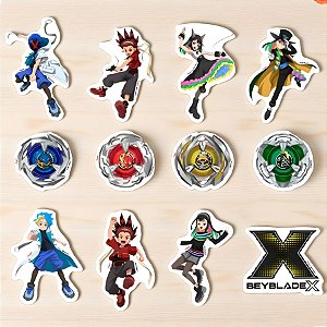 Mini Personagens Decorativos - Beyblade X - 9,5x7,5cm - 12 unidades - Regina - Rizzo