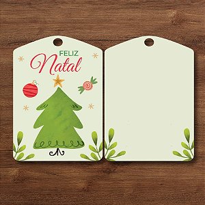 Tag Decorativa de Natal - Feliz Natal - 7x5cm - 10 unidades - Rizzo