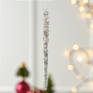 Enfeite Para Pendurar de Natal - Estaca de Gelo de Cristal - 22,5x2x2cm - 1 unidade - Cromus - Rizzo