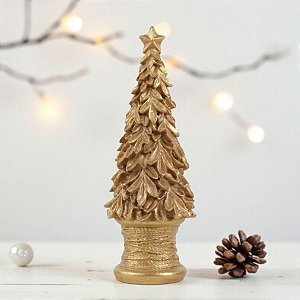 Enfeite de Natal em Resina - Árvore Marrom - 20x7x7cm  - 1 unidade - Cromus - Rizzo