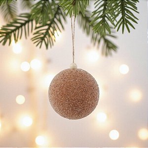 Bolas de Natal - Marrom Claro Texturizado - 10x10cm  - 6 unidades - Cromus - Rizzo