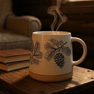 Caneca de Ceramica de Natal - Galhos - 420ml - 1 unidade - Rizzo