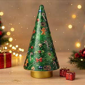 Lata de Metal de Natal Árvore - Caixa Musical - 32x16cm - 1 unidade - Rizzo