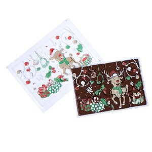 Blister Decorado com Transfer  Para Chocolate - Quebra-Cabeça Luzes de Natal - BLN 0201 - 1 unidade - Stalden - Rizzo