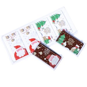 Blister Decorado com Transfer Para Chocolate - Tablete Luzes e Árvore de Natal- BLN 0198 - 1 unidade - Stalden - Rizzo