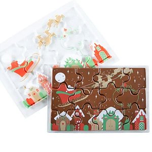 Blister Decorado com Transfer Para Chocolate - Quebra-Cabeça de Natal - BLN 0078 - 1 unidade - Stalden - Rizzo