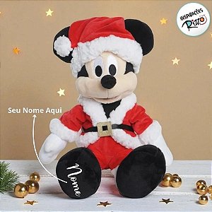 Pelúcia Mickey Mouse de Natal Personalizado - 30cm - 1 unidade - Disney Original - Rizzo