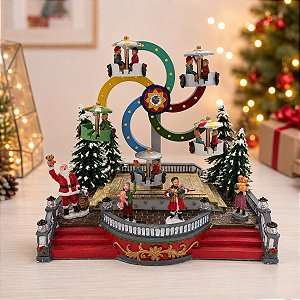 Cenário De Natal - Roda Gigante com Som , Luz e Movimento - 24x17x22cm - RZO2325 - 1 unidade - Rizzo