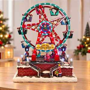 Cenário De Natal - Roda Gigante com Som , Luz e Movimento - 30,5x20x37cm - RZO02310 - 1 unidade - Rizzo
