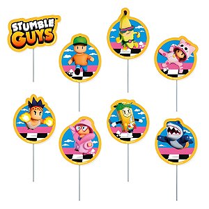 Pick Decorativo para Doces - Stumble Guys - 5x10cm - 8 unidades - Regina - Rizzo