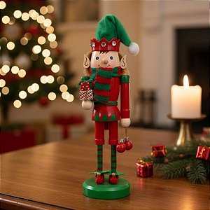 Duende De Madeira - Cachecol - Vermelho e Verde - 25cm - 1 unidade - Artlille  - Rizzo