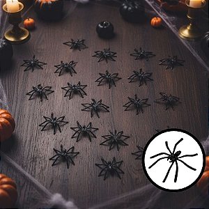 Enfeite Decorativo Halloween - Mini Aranhas - 5cm - 30 unidades - Rizzo