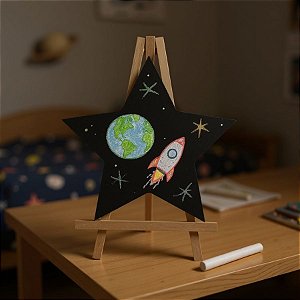 Kit Painel Lousa Festa Estrela MDF - 23,5x18cm - 1 unidade - Rizzo