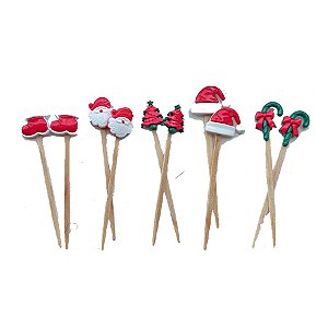 Pick Decorativo de Natal - 9,5x2cm - 10 unidades - Rizzo