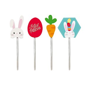 Pick Decorativo - Feliz Páscoa Energia - Sortido - 12 unidades - Cromus - Rizzo